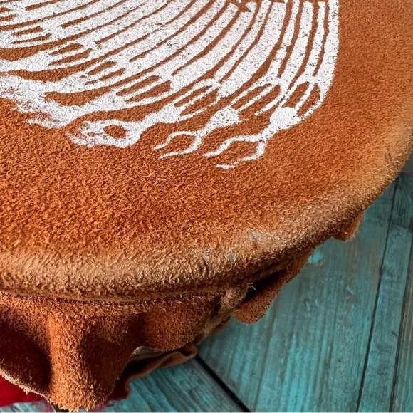 Vintage Native American Canada Leather Wood Drum - Picture 5 of 16